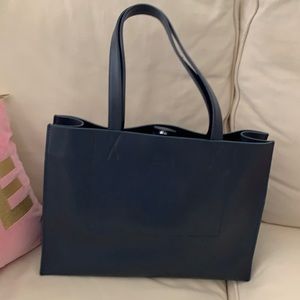 Banana Republic Navy Leather Tote